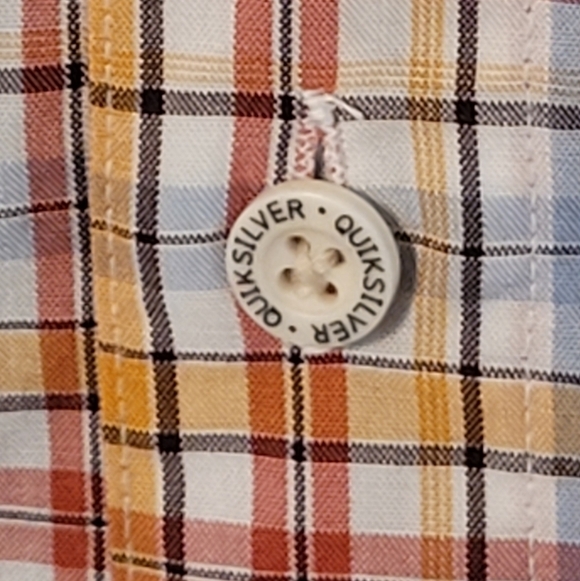 QUIKSILVER Men's Short Sleeved Button-down Shirt, Size Large - Picture 6 of 12